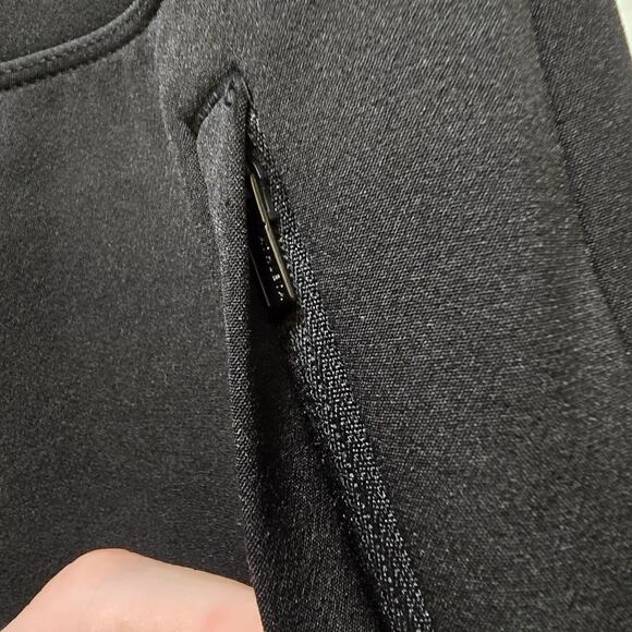 Athleta Slim Pants in black work slacks size 12 stretchy waist zip pockets - Picture 4 of 10